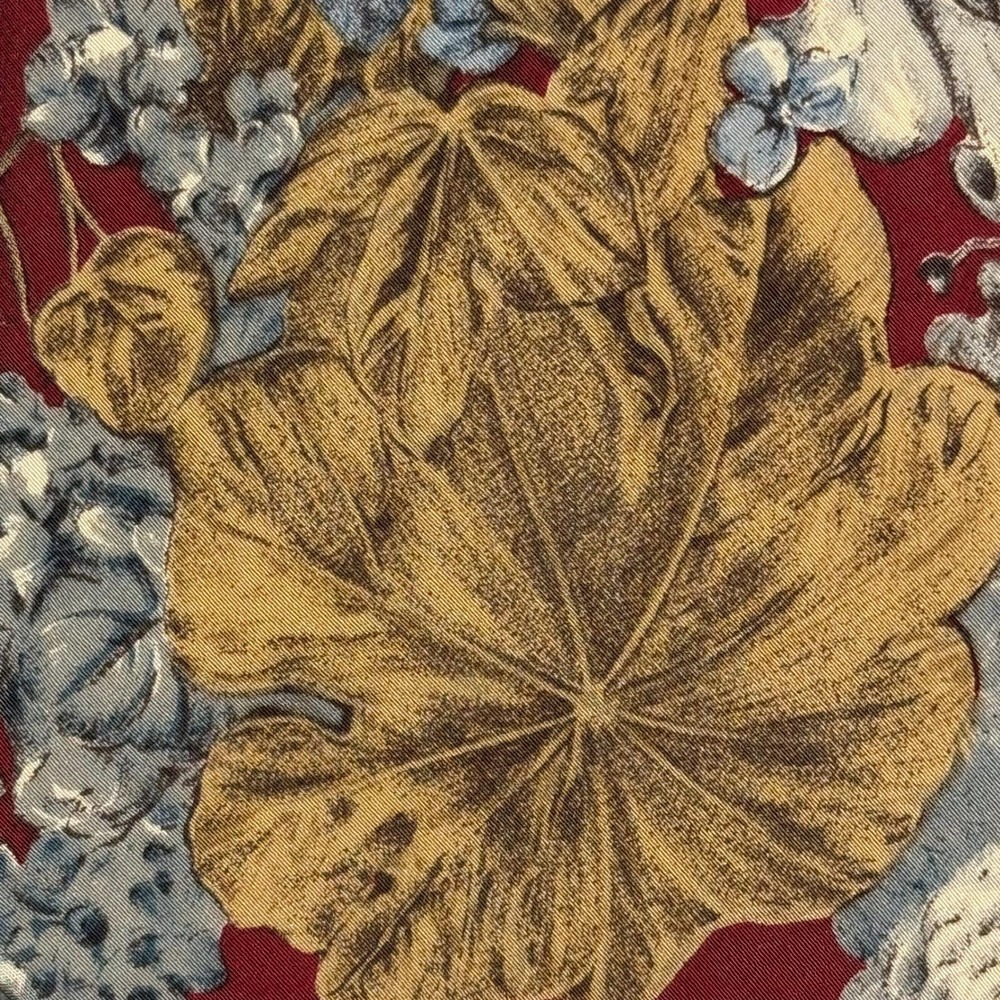 Mens Tie | Karl Lagerfeld | Vintage 90s Floral Silk Red Gold Blue Made in Italy - Picture 7 of 9